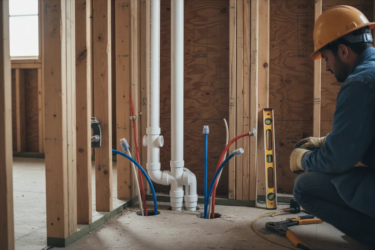 Drain and supply rough-in during Drain Cleaning in Colonial Beach